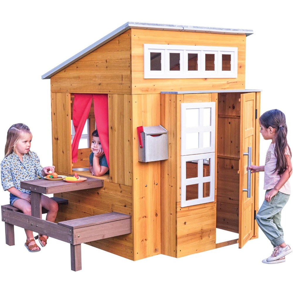Kids Outdoor Picnic Table - Çocuklar için Modern Ahşap Dış Mekan