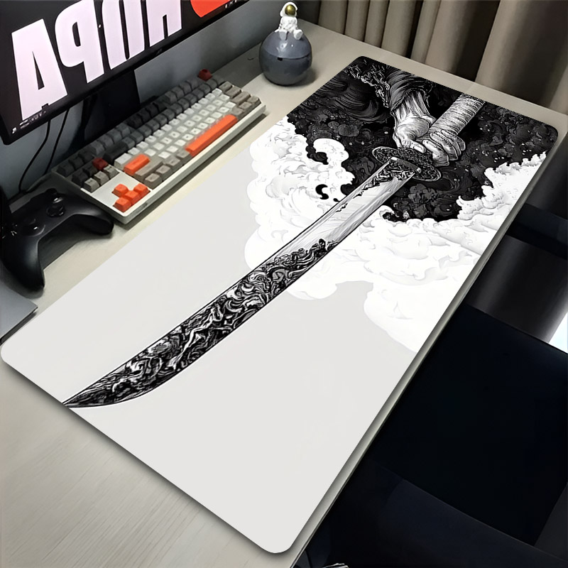 Bubble Sword Wand - Samuray Siyah Ve Beyaz Anime Mousepad