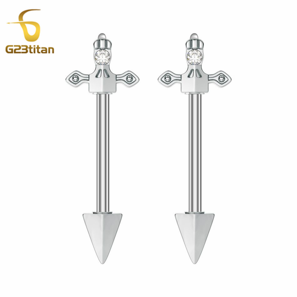 Bubble Sword Wand - G23Titan 2 adet çapraz kılıç zirkon