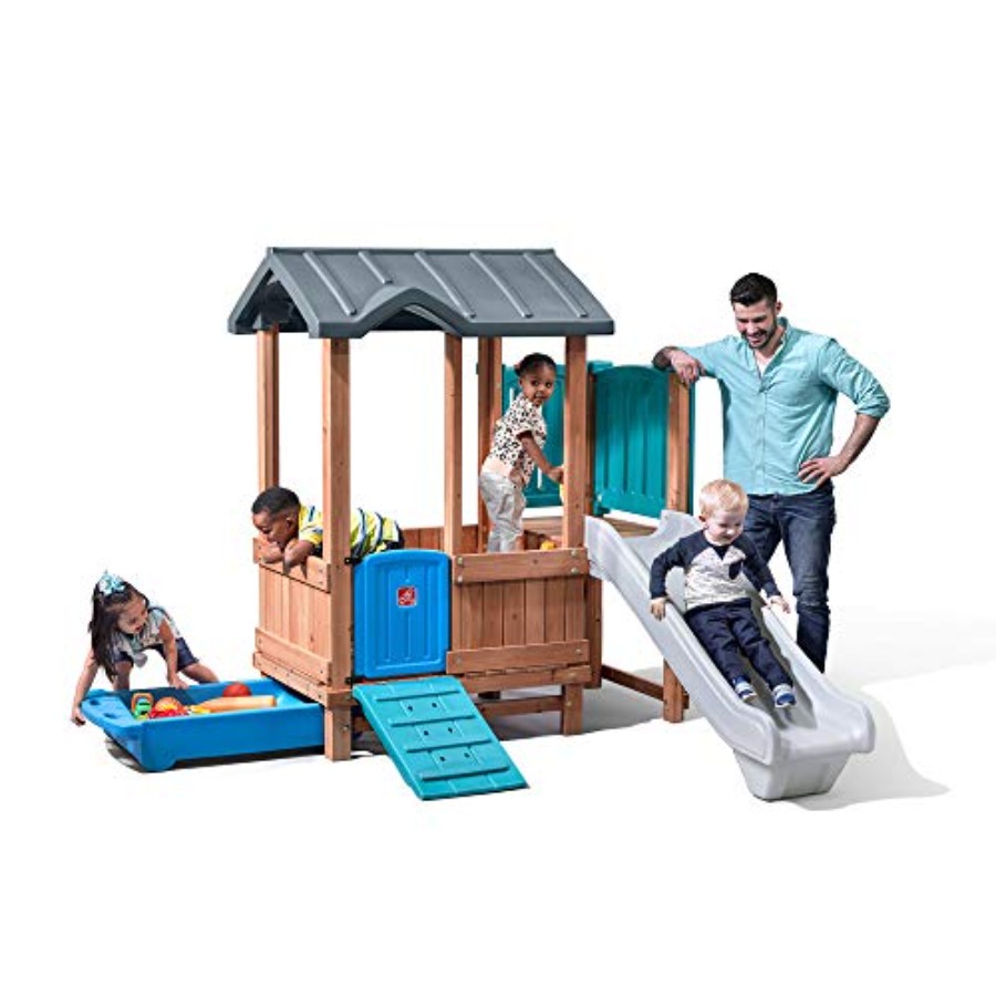 Kids Outdoor Playhouse - Ormanlık Macera Oyun Evi ve Kaydırak,