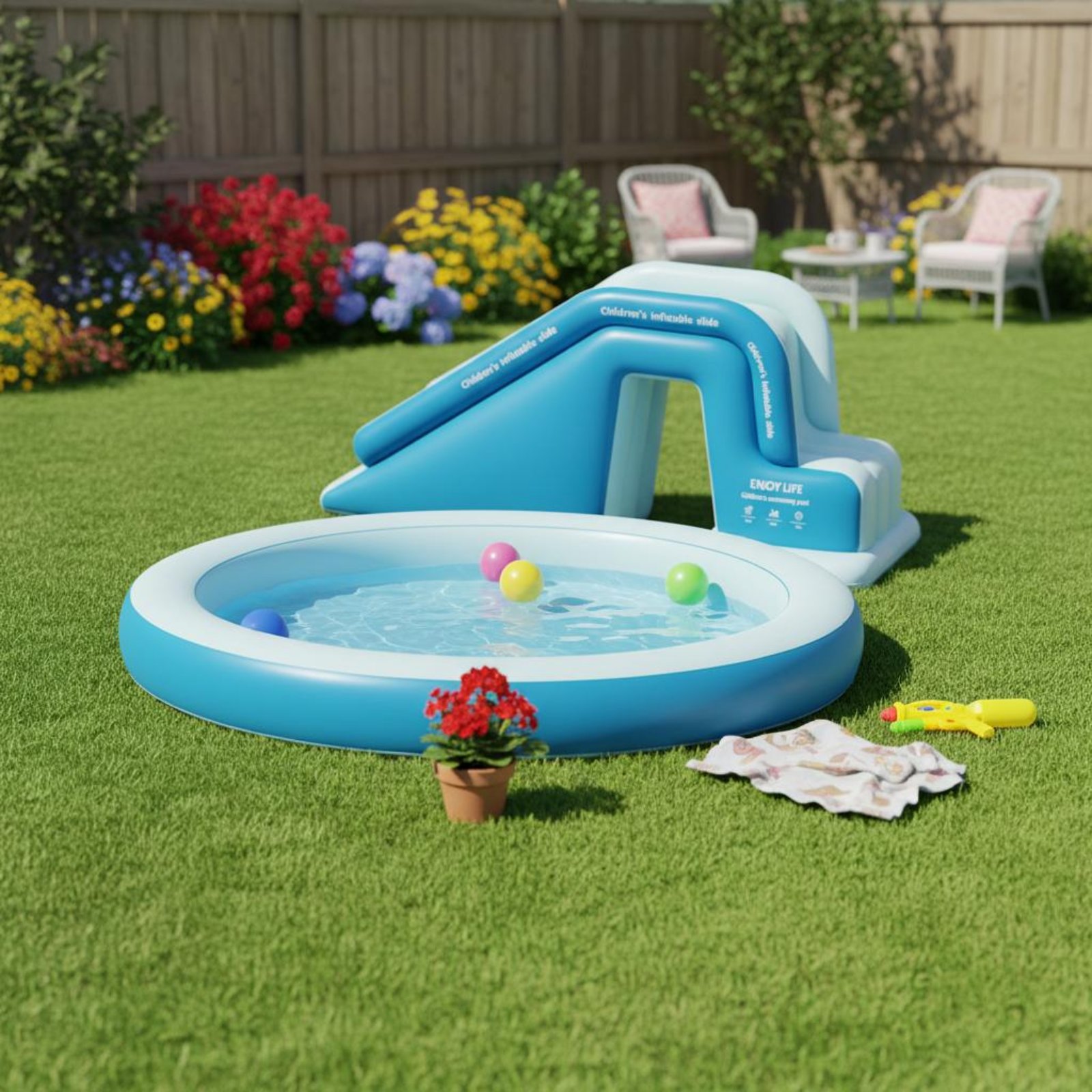 Şişme Havuz Kaydırağı Katlanab - Kids Outdoor Water Park incelemesi ve fiyatı