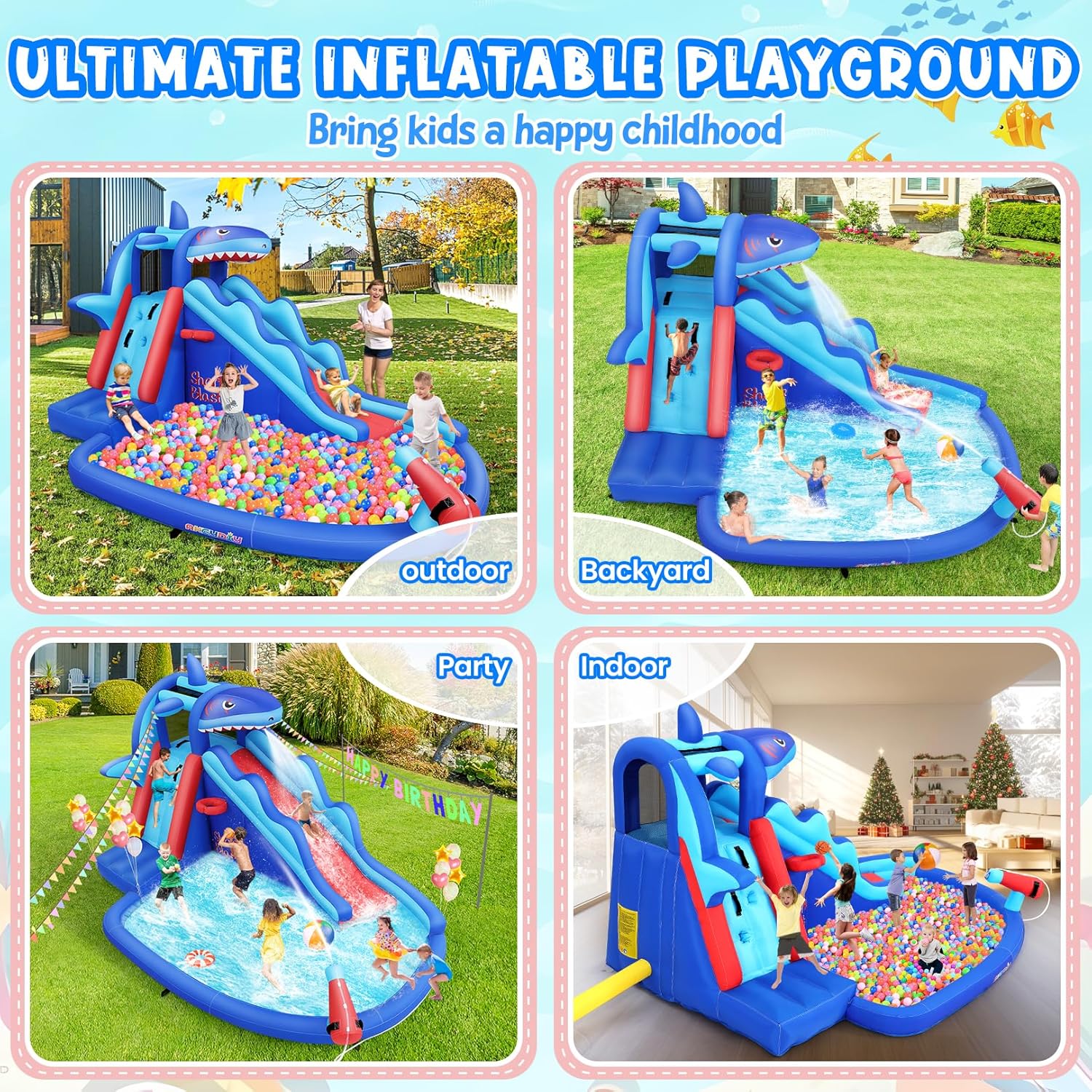 Çocuklar İçin Köpekbalığı Tema - Kids Outdoor Water Park incelemesi ve fiyatı
